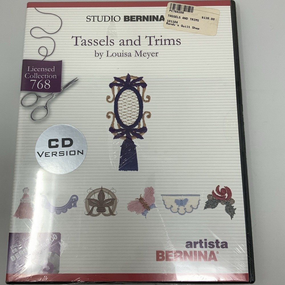 SEALED Studio Bernina Artista TASSELS AND TRIMS Louisa Meyer 768 Embroidery CD